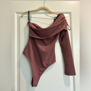 NBD One Shoulder Drawstring Bodysuit